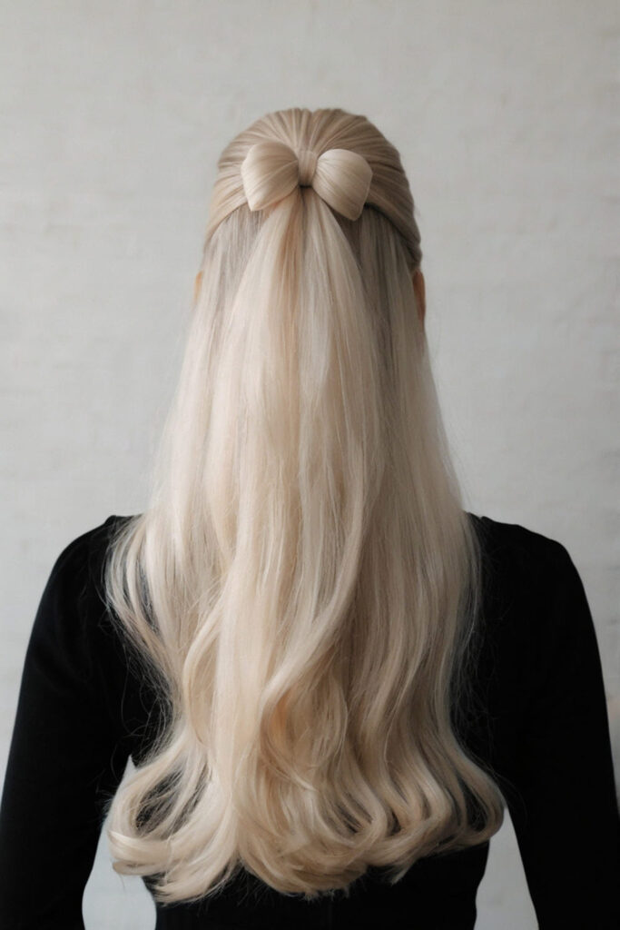 Bow on Half up, Half down Hairstyle