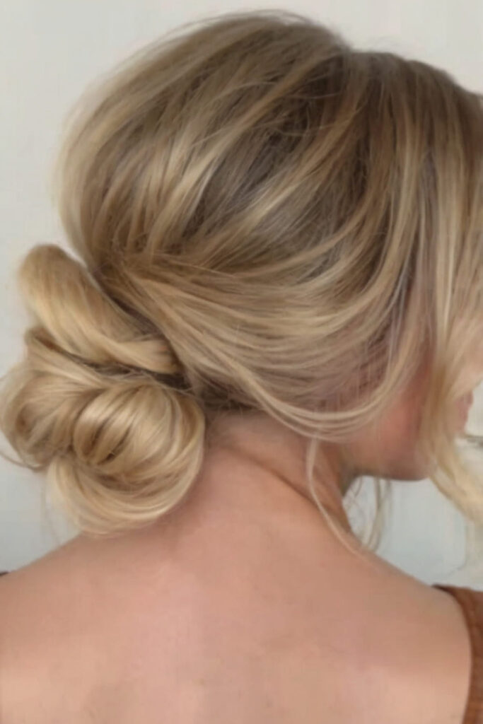 Bow on Messy Low Bun