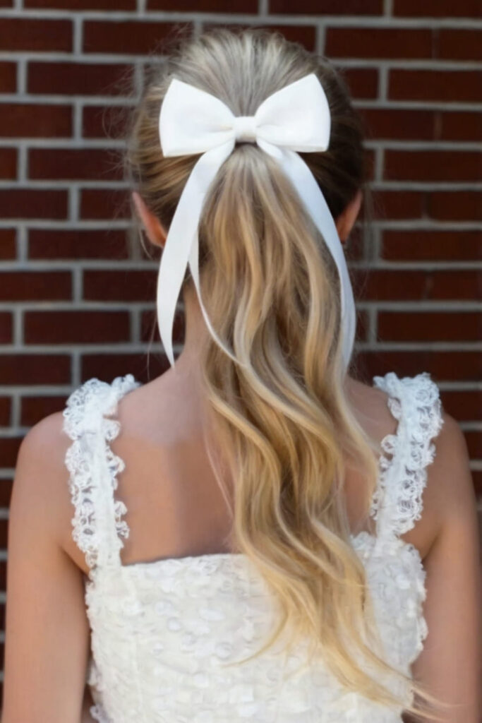 Bow on Ponytail