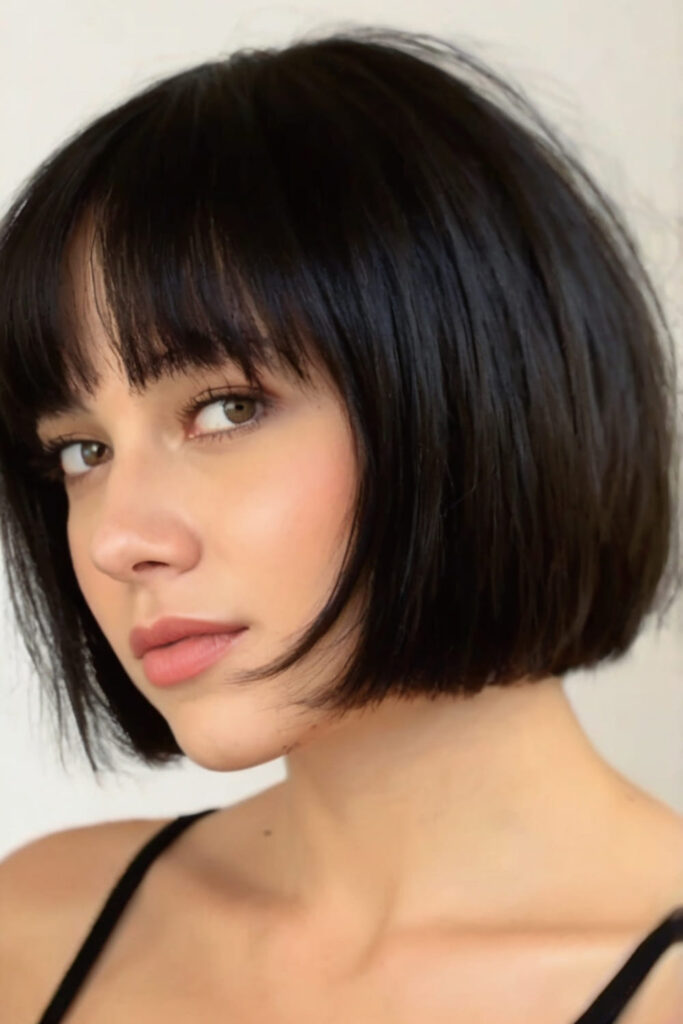 Chin Length Bob with Bangs