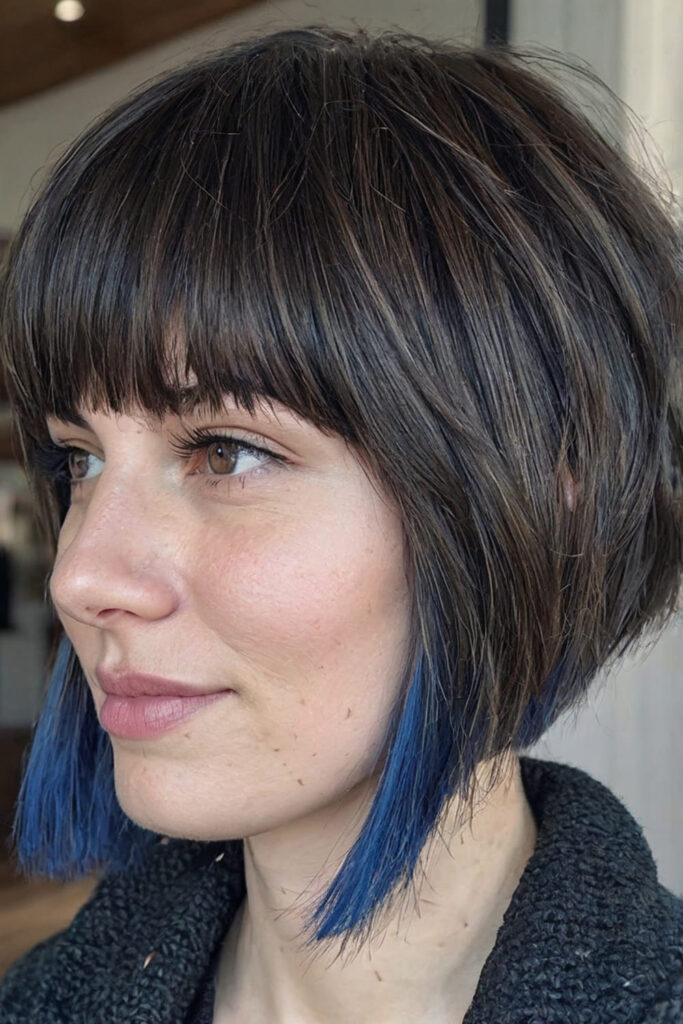 Edgy Inverted Bob with Bangs