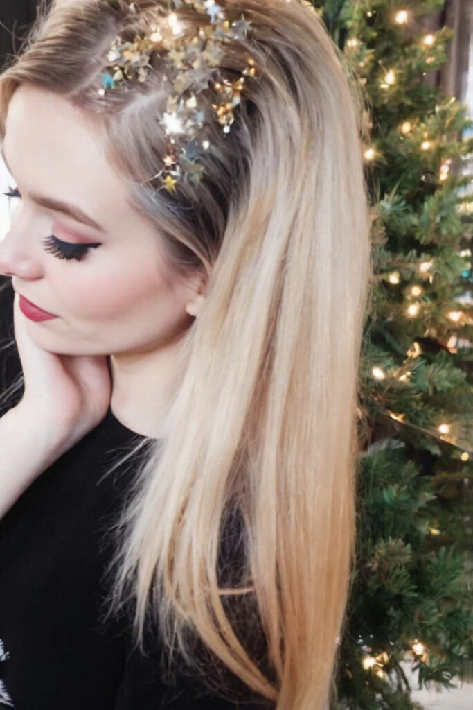 Glitter Holiday Hairstyle