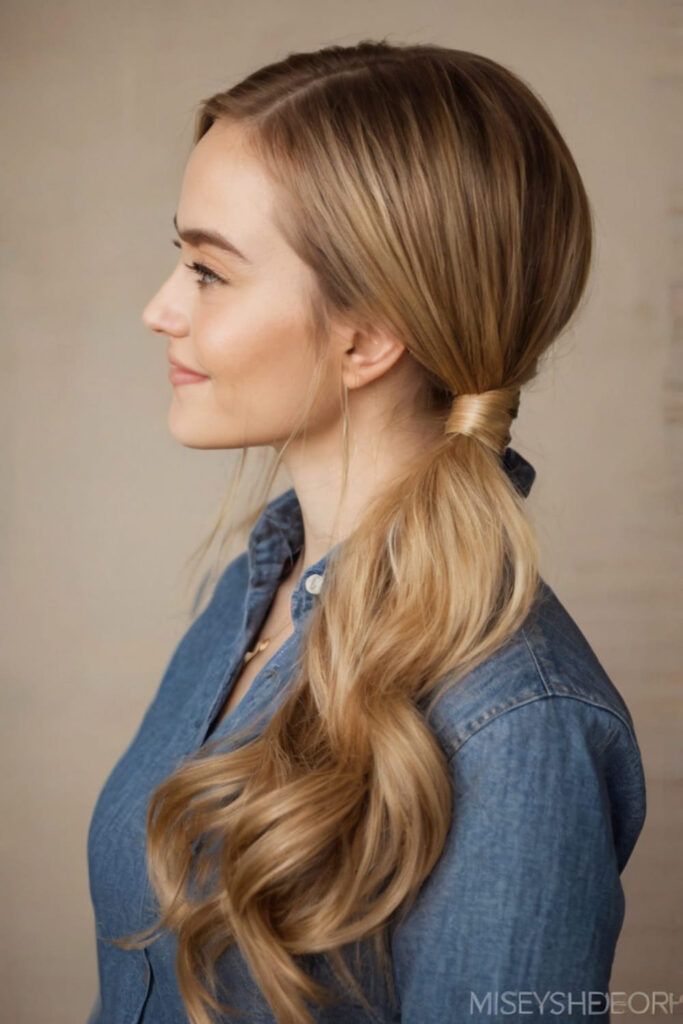 Half Wrapped Low Ponytail