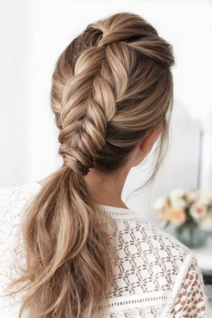 Low Fishtail Braid Ponytail