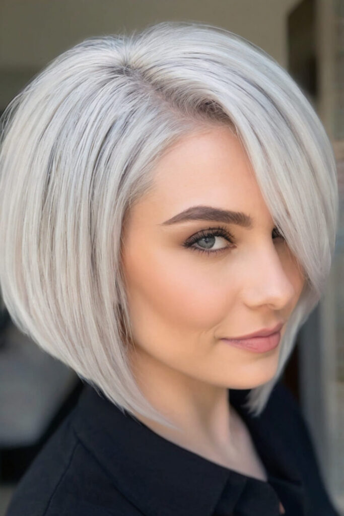 Platinum Blonde Inverted Bob