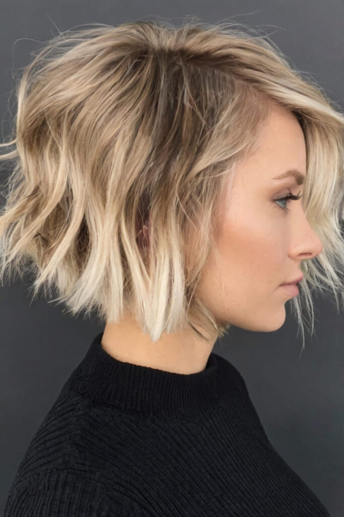 Textured Chin Length Bob