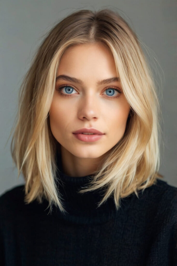 Voluminous Middle Part Lob