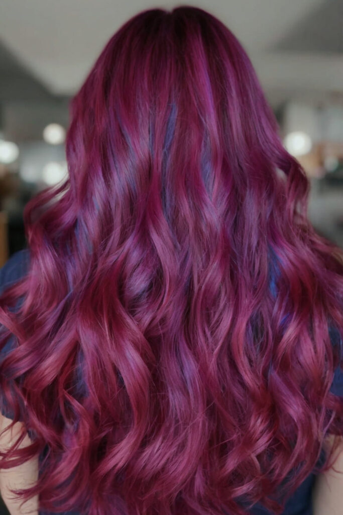 Bold Raspberry with Cobalt Blue Streaks