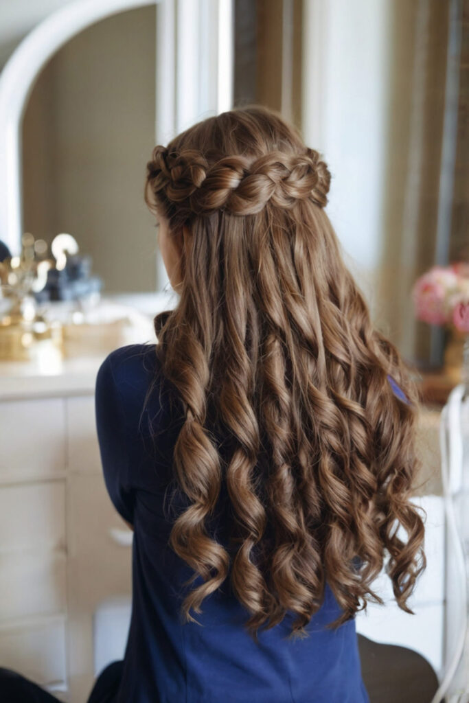 Braided Crown with Curls