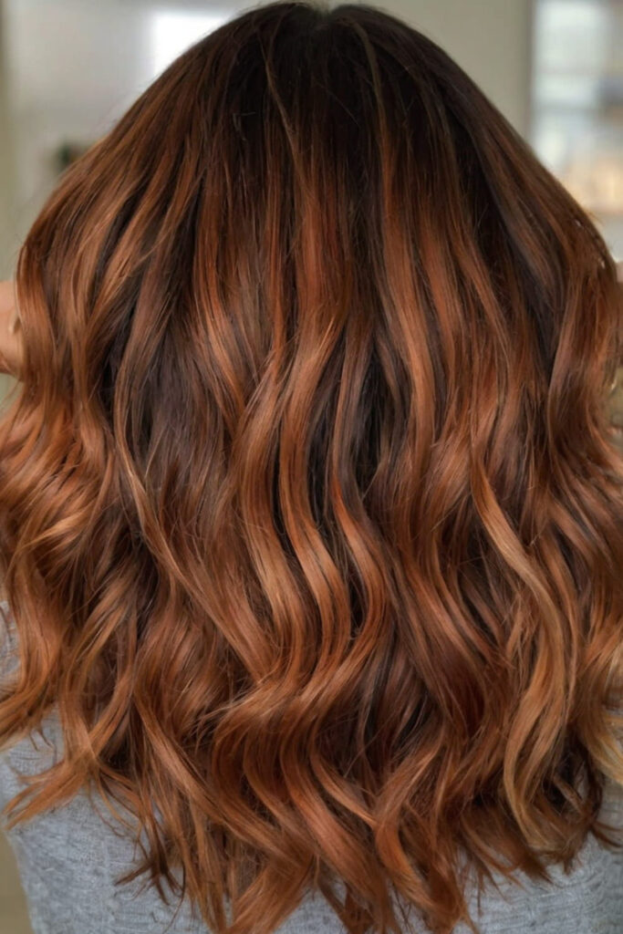 Bright Pumpkin Spice Balayage Highlights