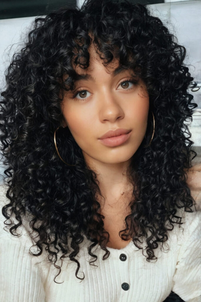 Curly Bangs with Long Hair