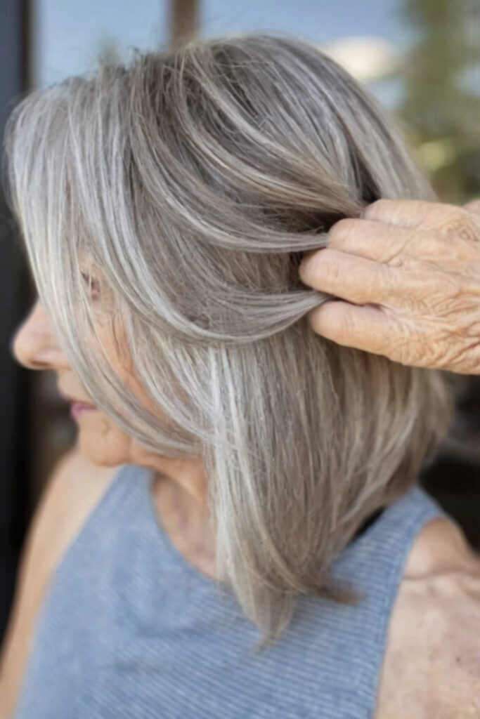 Highlighted Grey Bob