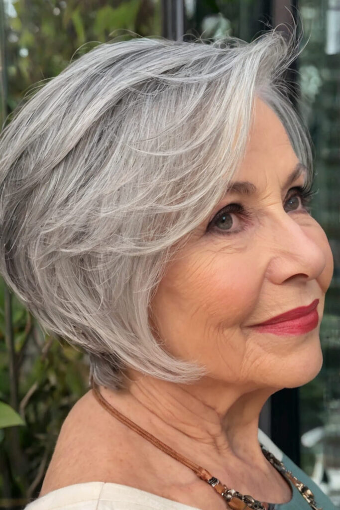 Layered Grey Bob