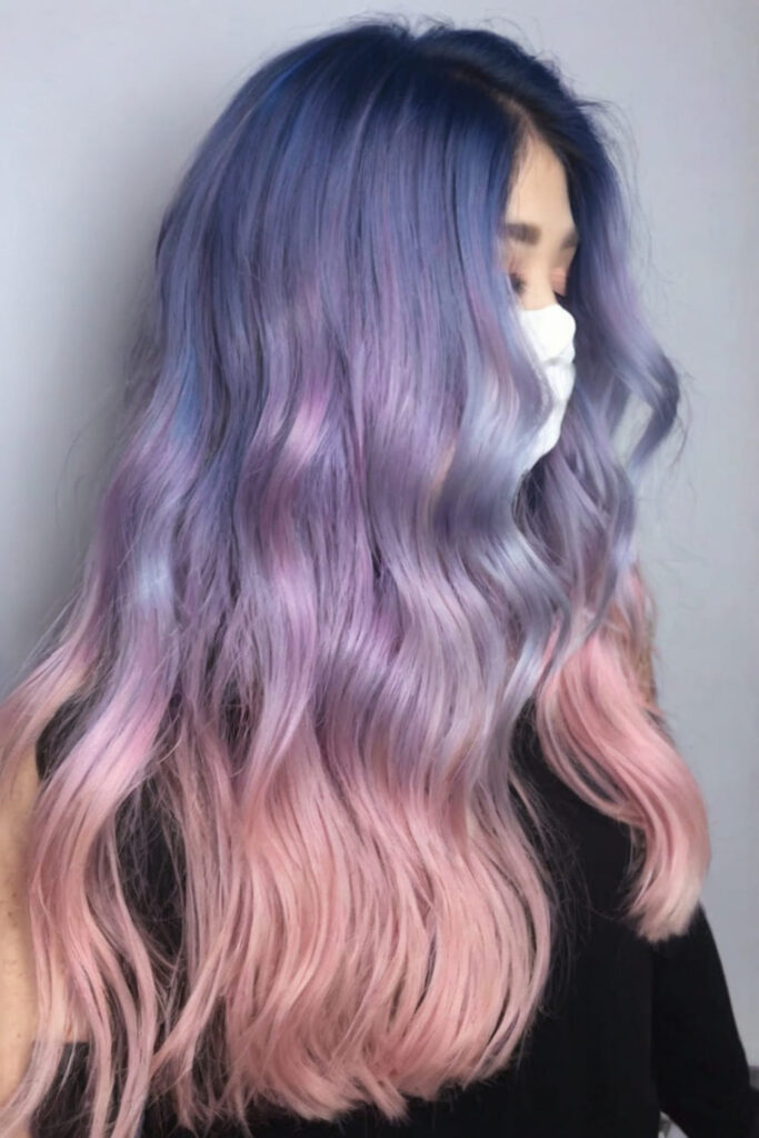 Pink and Blue Balayage