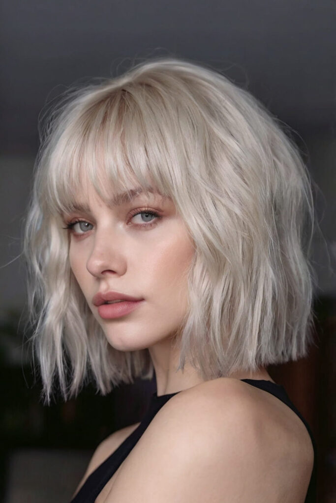 Short Blunt Bob with See Through Bangs