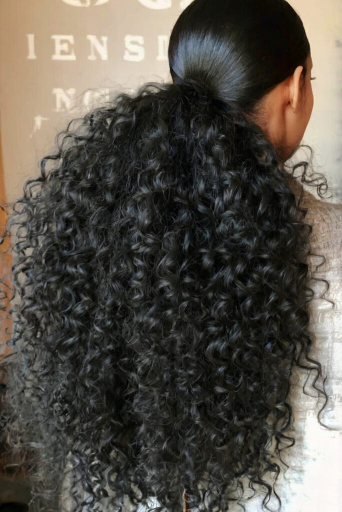 Sleek Curly Ponytail