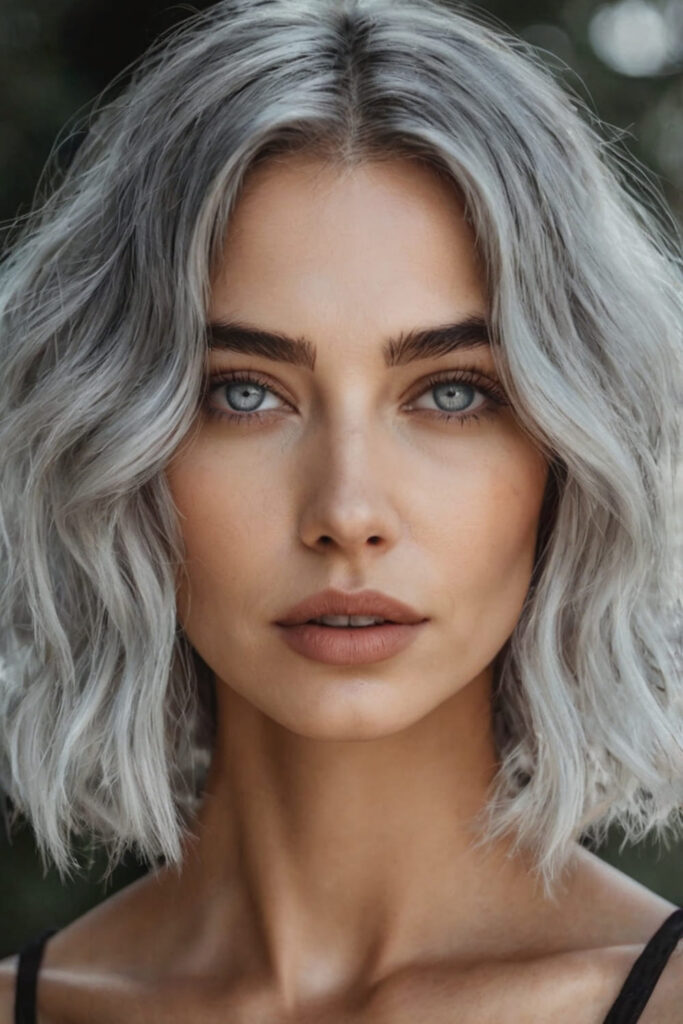 Textured Layered Grey Bob