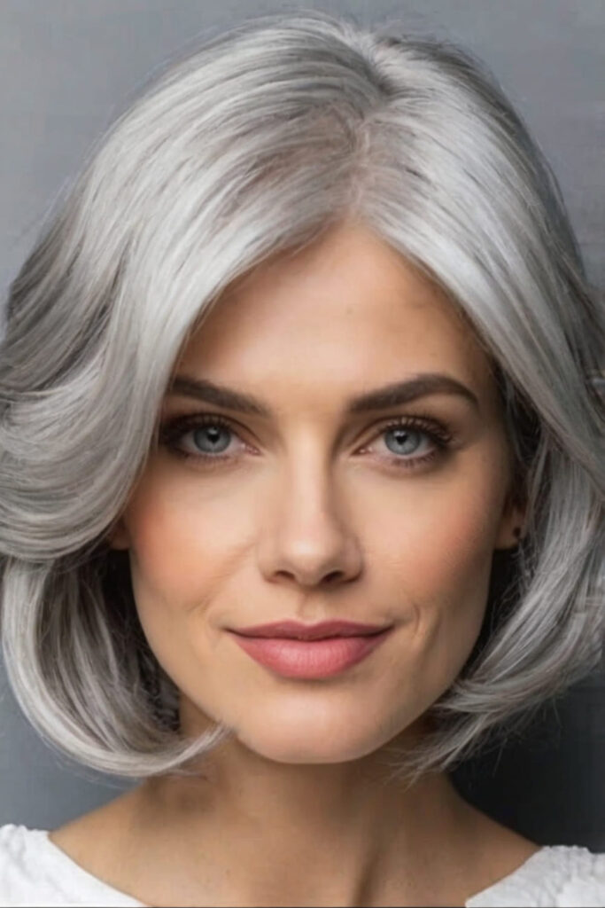 Wavy Grey Bob