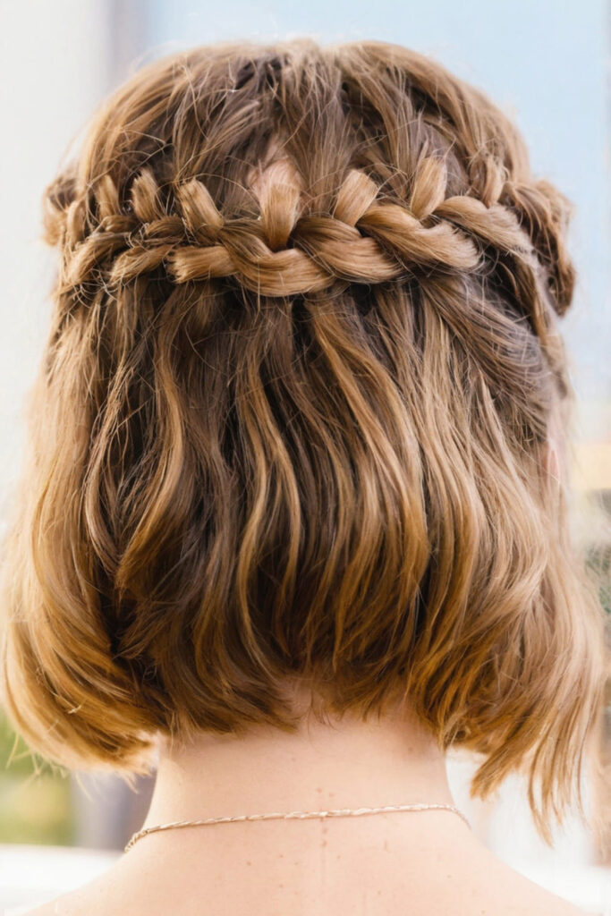 Creative Braided Crown for short hair