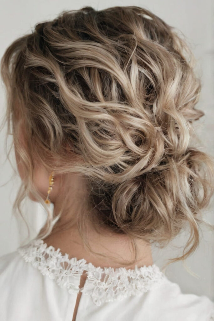 Lacy Loose Messy Curls Updo