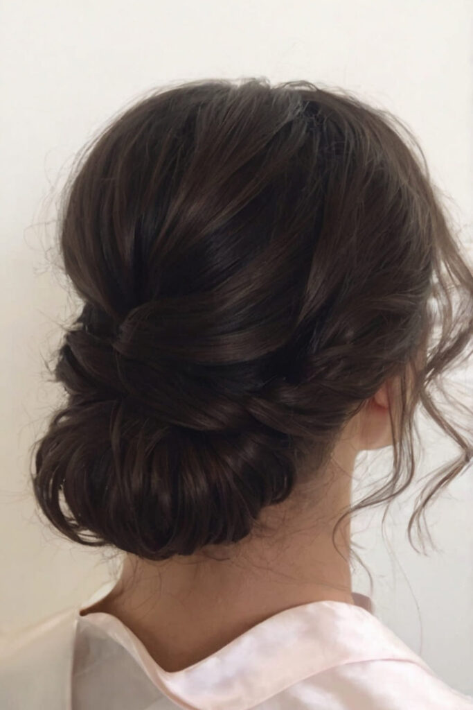 Low Bun with Tendrils