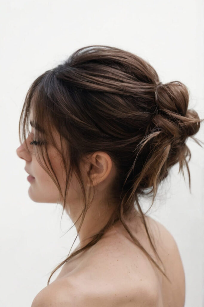 Messy Bun with Loose Strands