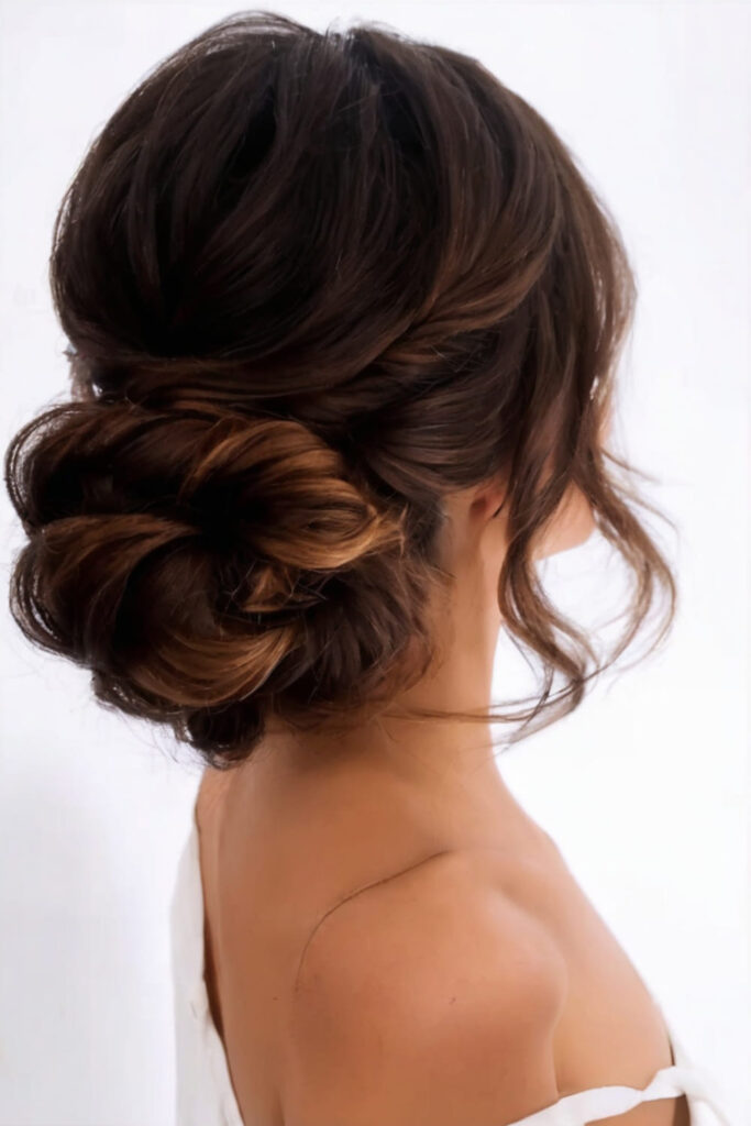 Textured Low Bun with Volume