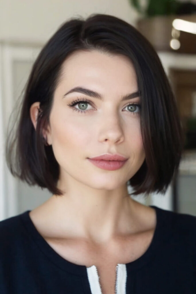 Layered Bob for Round Faces