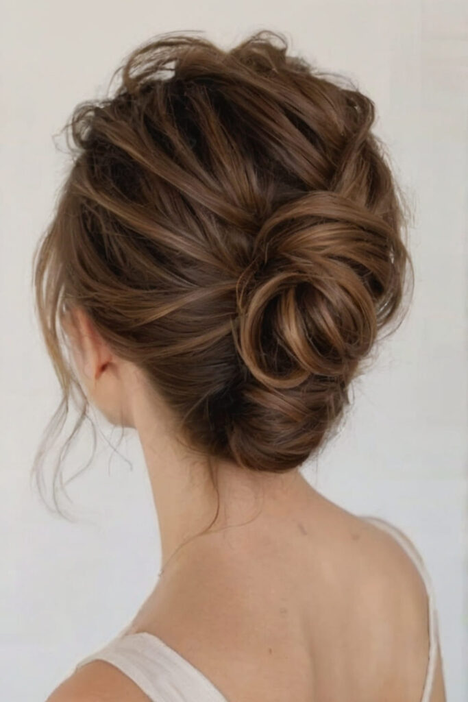 Messy Bun with Face Framing Layers