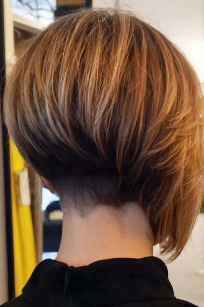 Asymmetrical Layered Bob Back View