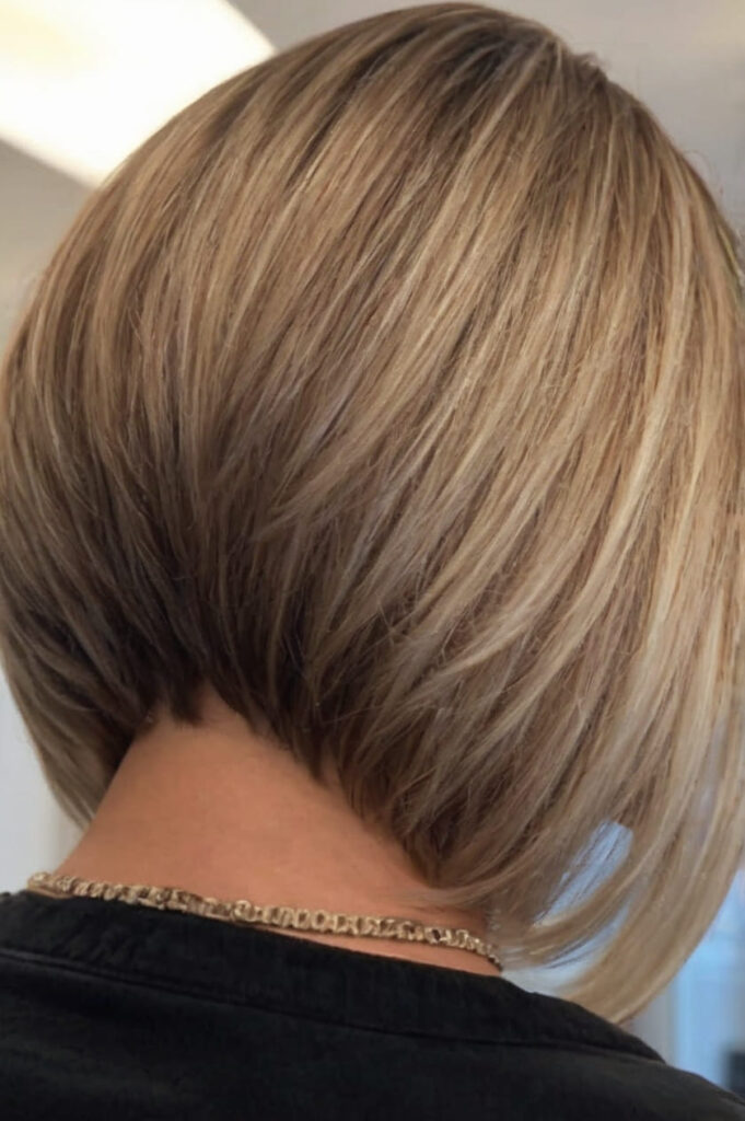 Stacked Layered Bob Back View