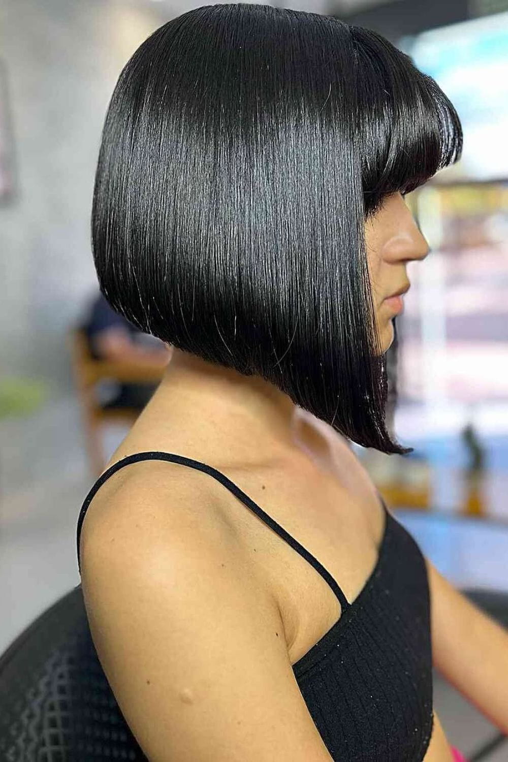 A Line Bob with Bangs