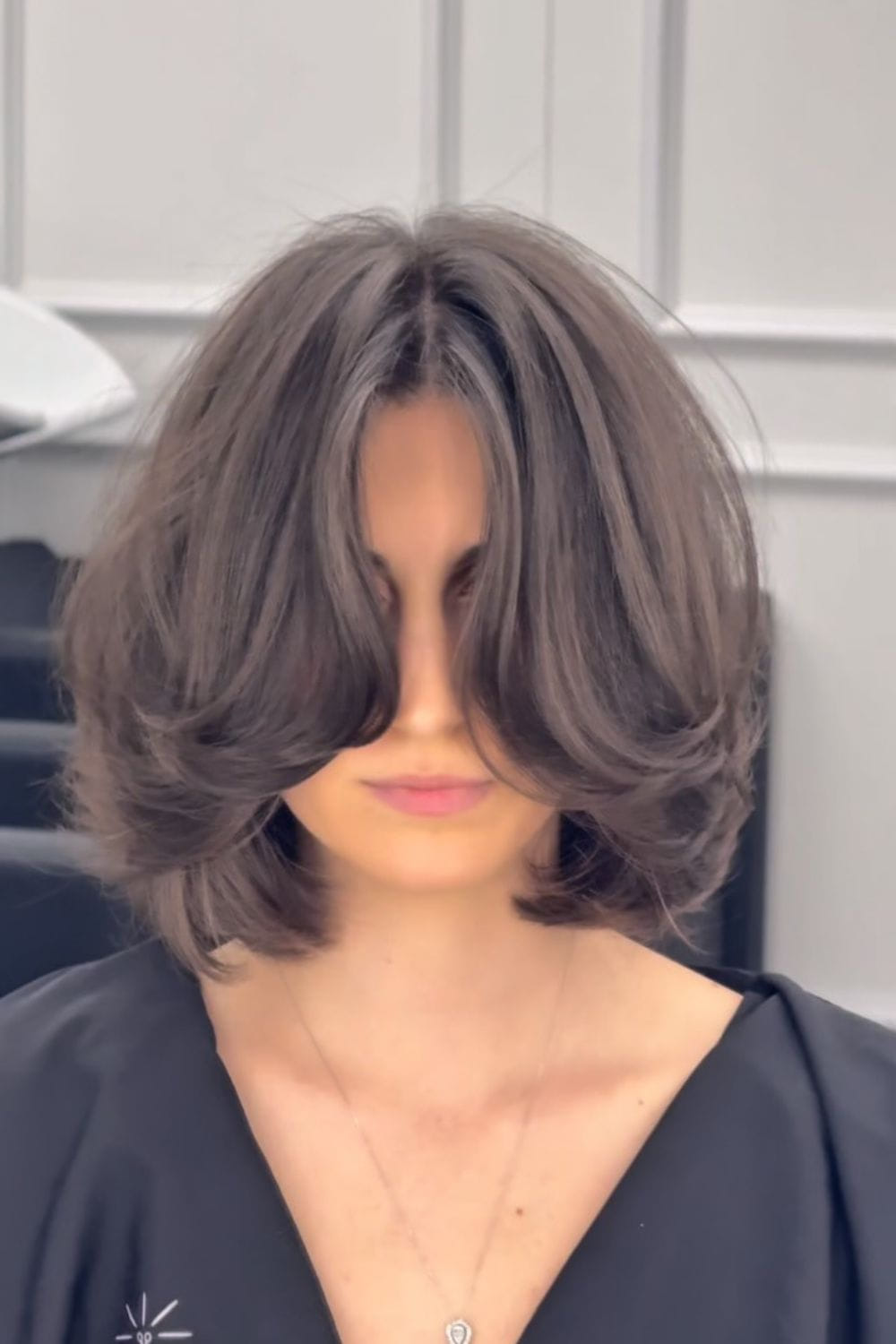 Butterfly Bob with Curtain Bangs