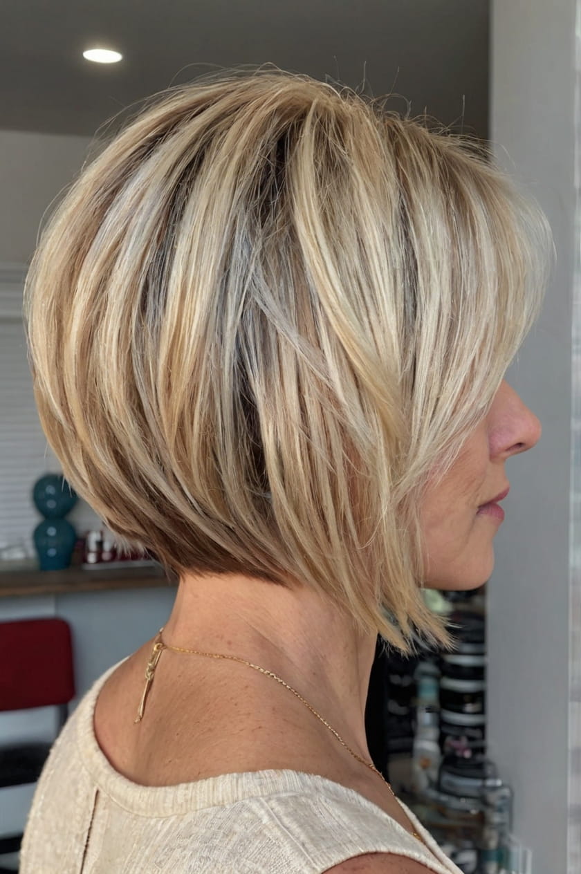 Graduated Layered Bob Back View