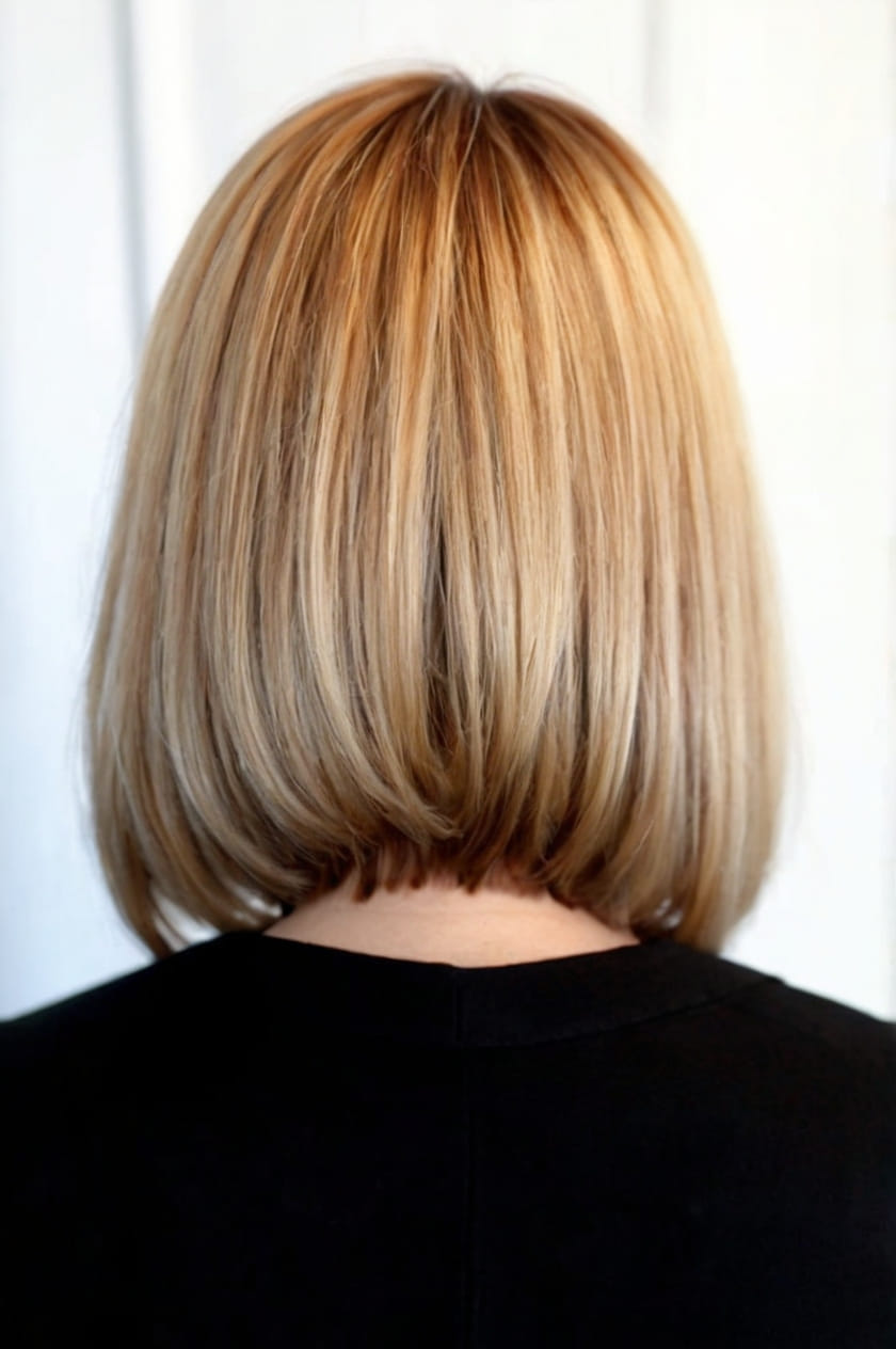 Nape Length Layered Bob Back View