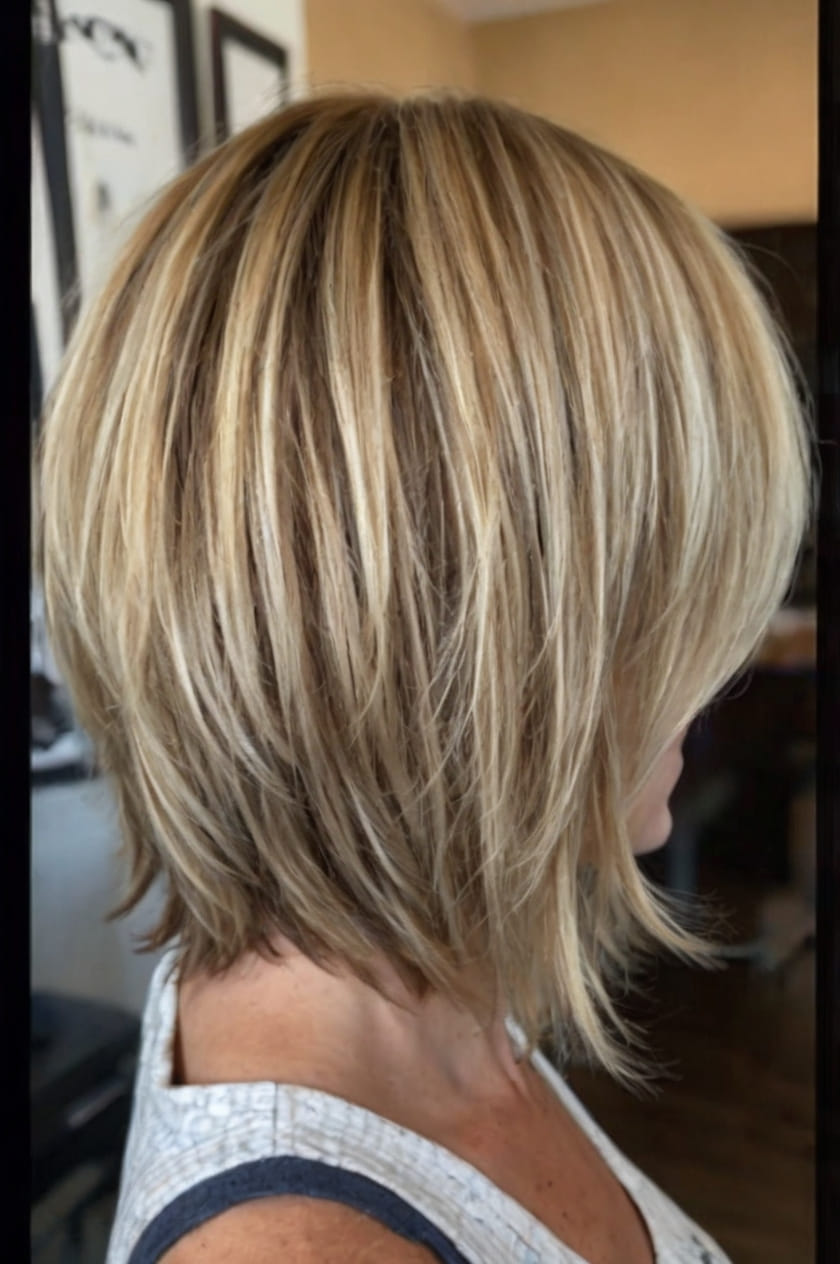 Shaggy Layered Bob Back View