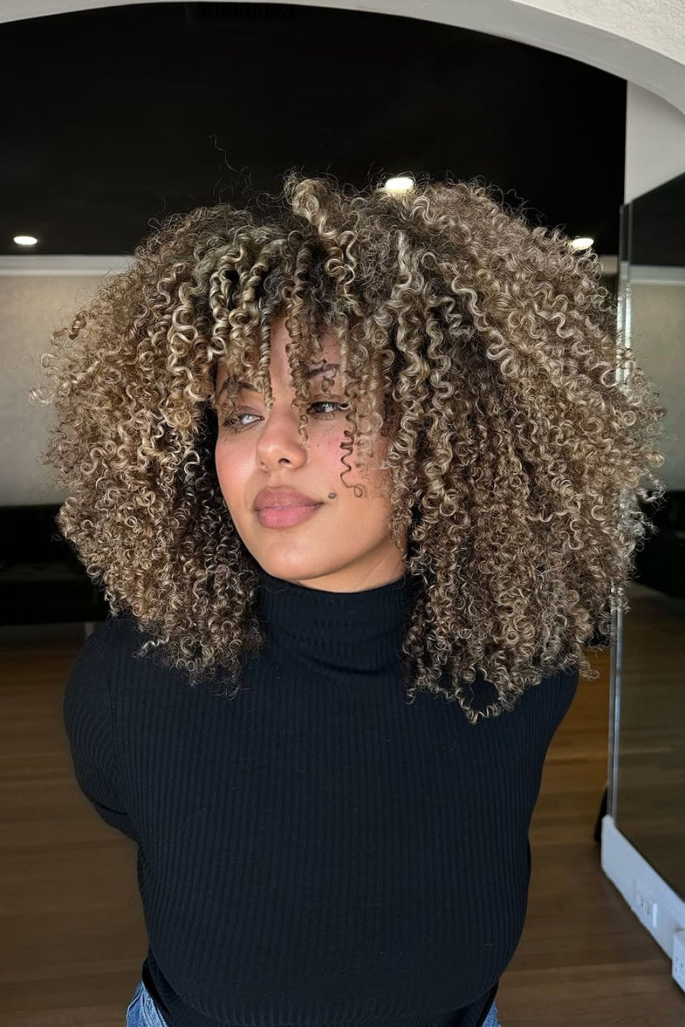 Sunkissed Honey Blonde Afro Curly