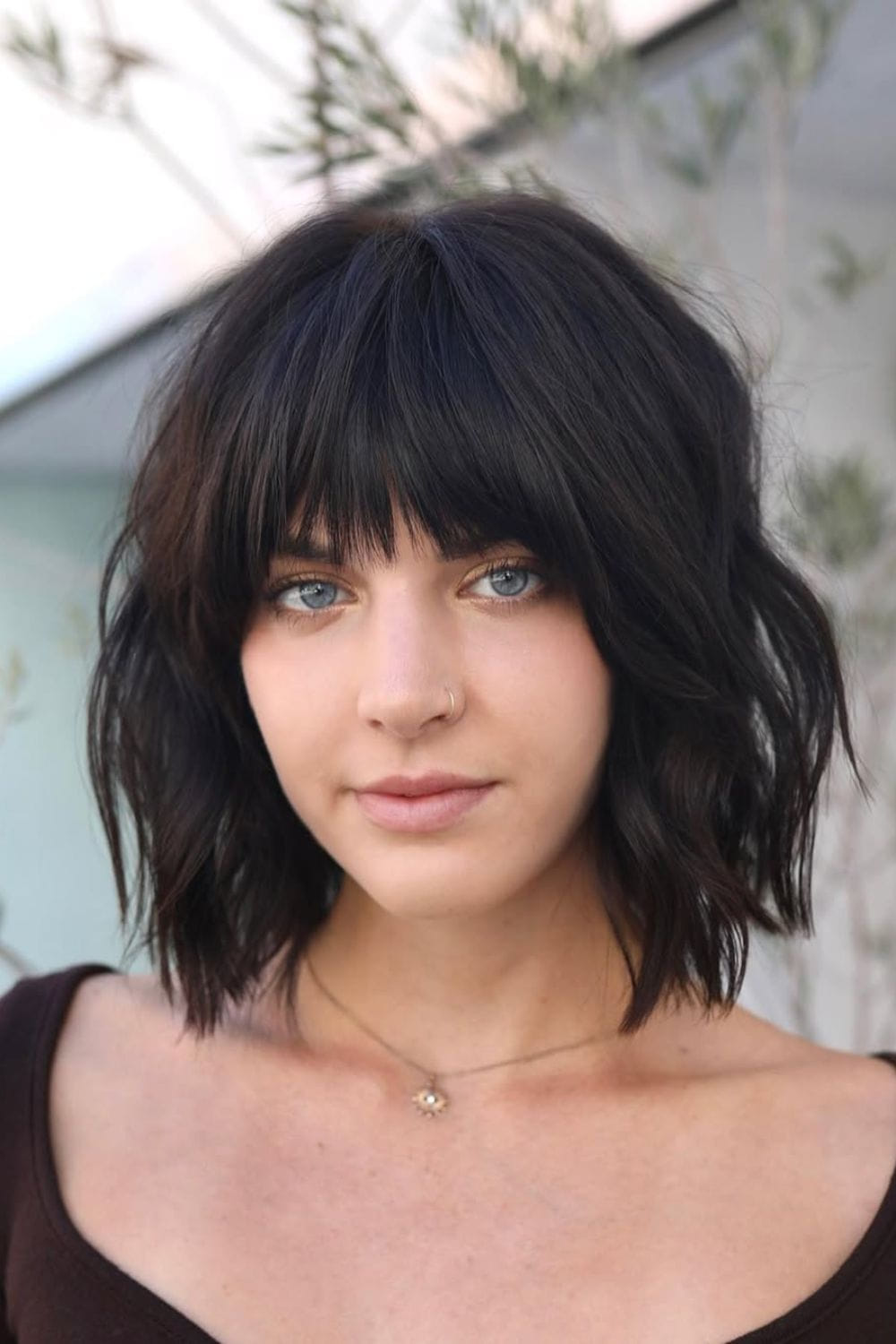 Textured Bob with Bangs