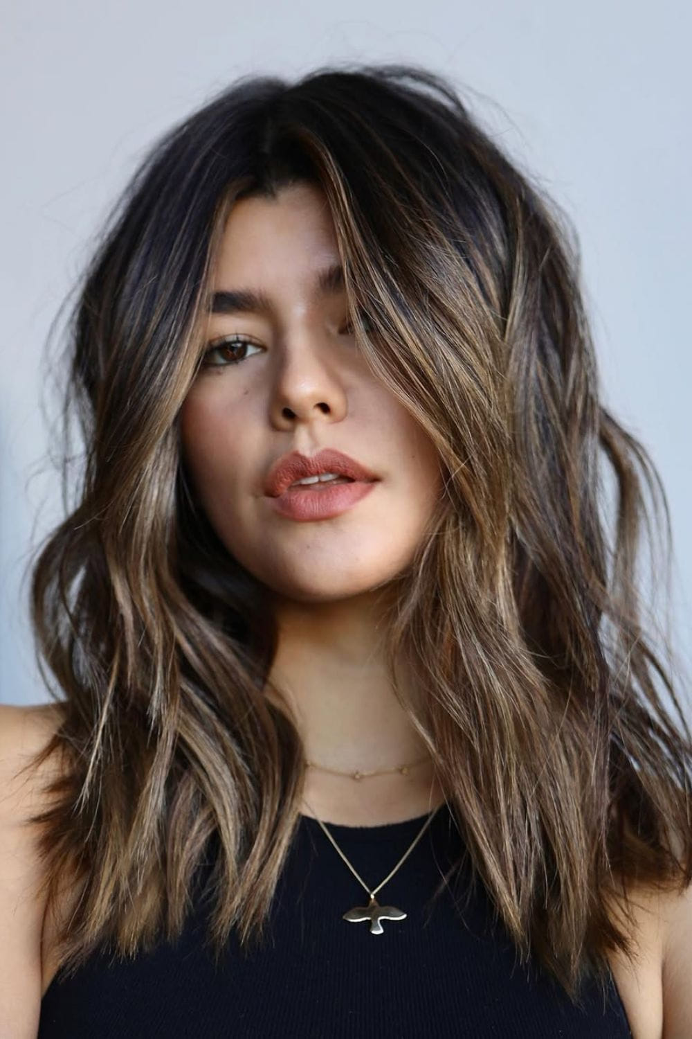 Brunette with Caramel Highlights