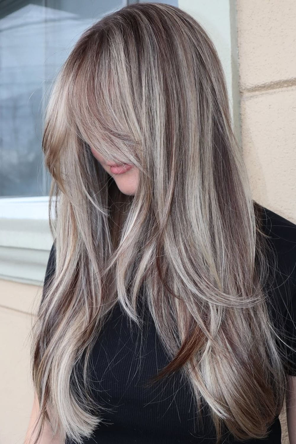 Layered Hair with Highlights