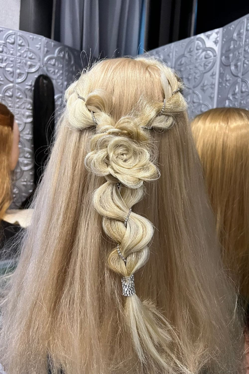 Mermaid Braid with Pearl and Silver Accessories