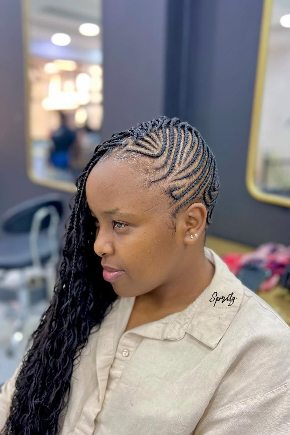 Side Swept Mohawk Braids