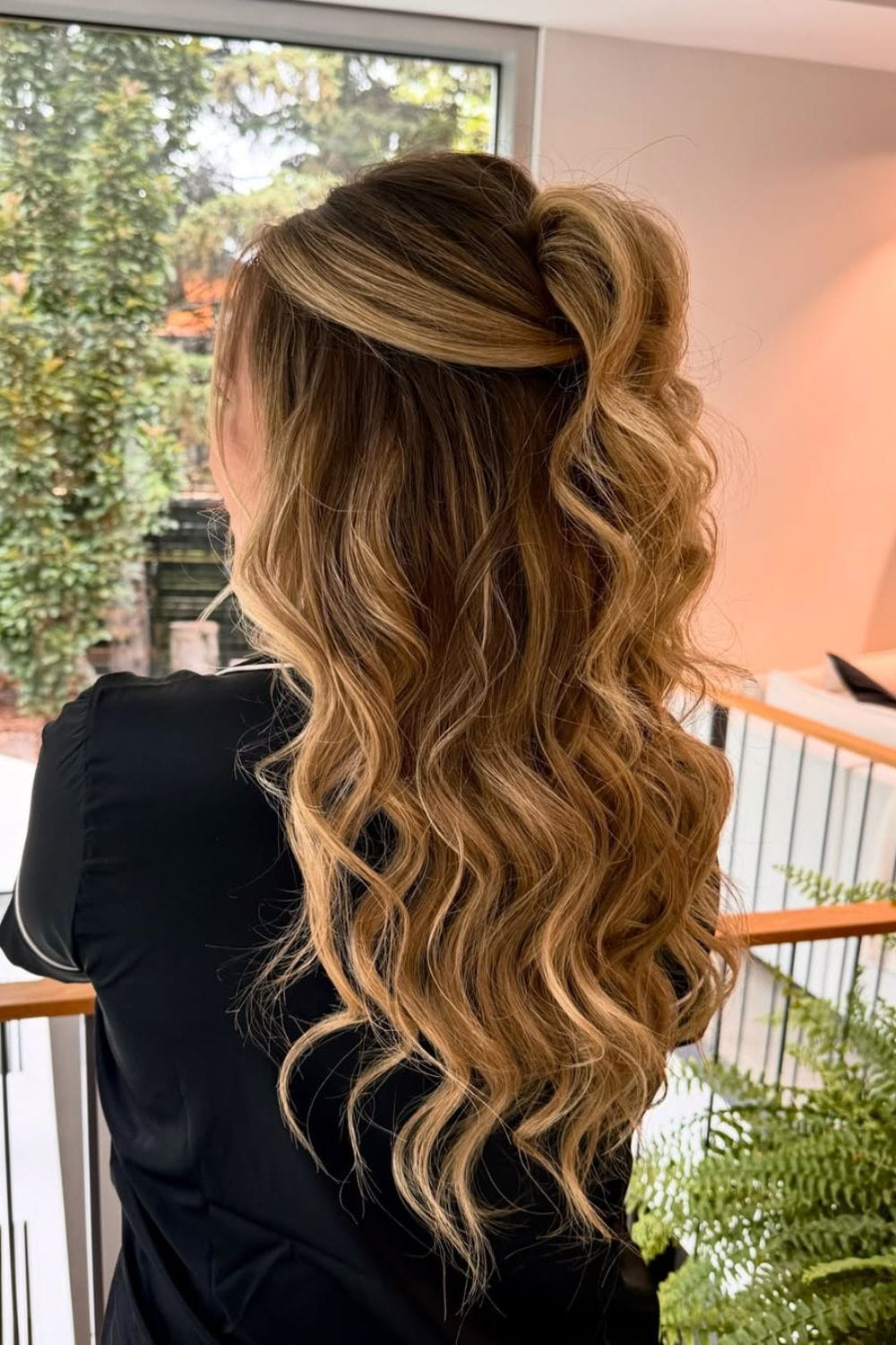 Twisted Half Up Style with Volume